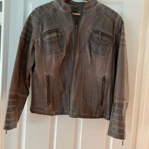 Faux leather vegan caramel brown Odyn Bombr jacket